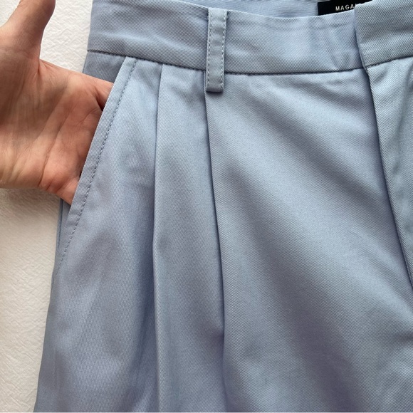 Magali Pascal NWT Women's Blue High Waist Cuffed Shorts size Small - Picture 3 of 6
